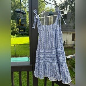 Lulu's Navy and White Geometric Dress